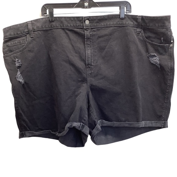 Old Navy Size 30 Plus Size Mid Rise Boyfriend Black Jean Shorts. New - Picture 1 of 5